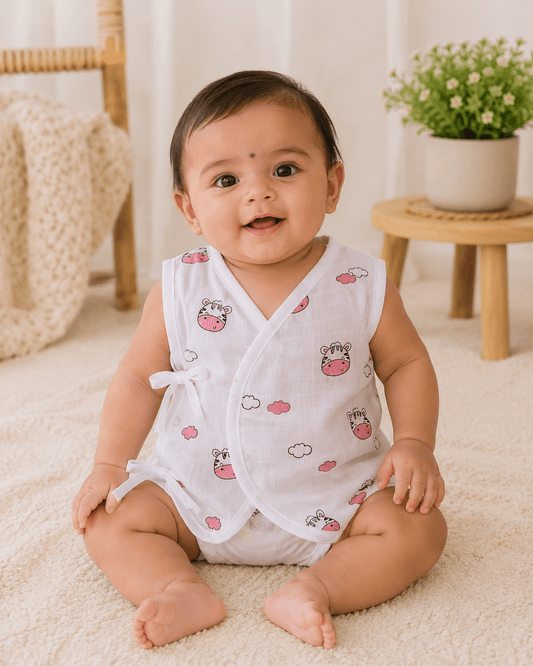 Muslin Kimono-Style Jabla - Cow Print