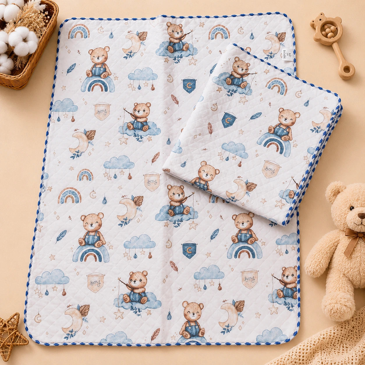 Baby Muslin 2 Layered Blanket – Soft & Breathable (85 x 85 cm) - Panda
