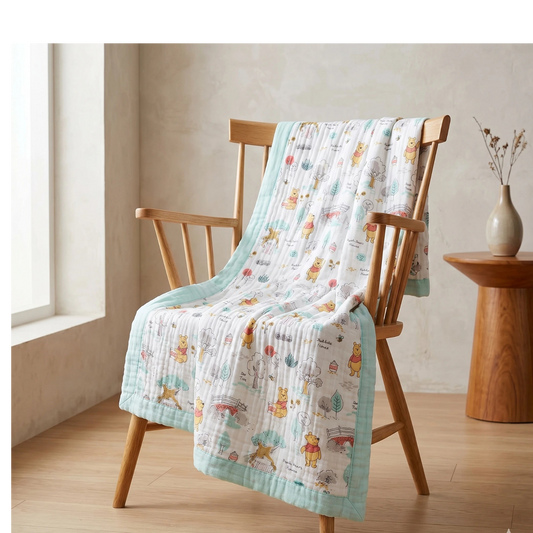 6 Layer Crinkled Muslin Blanket - Yellow