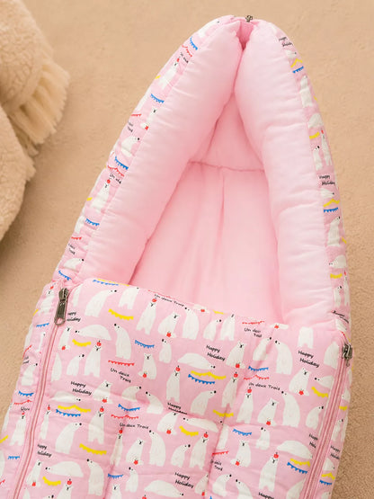 Baby Sleeping Bag & Carry Nest | Polar Bear Print