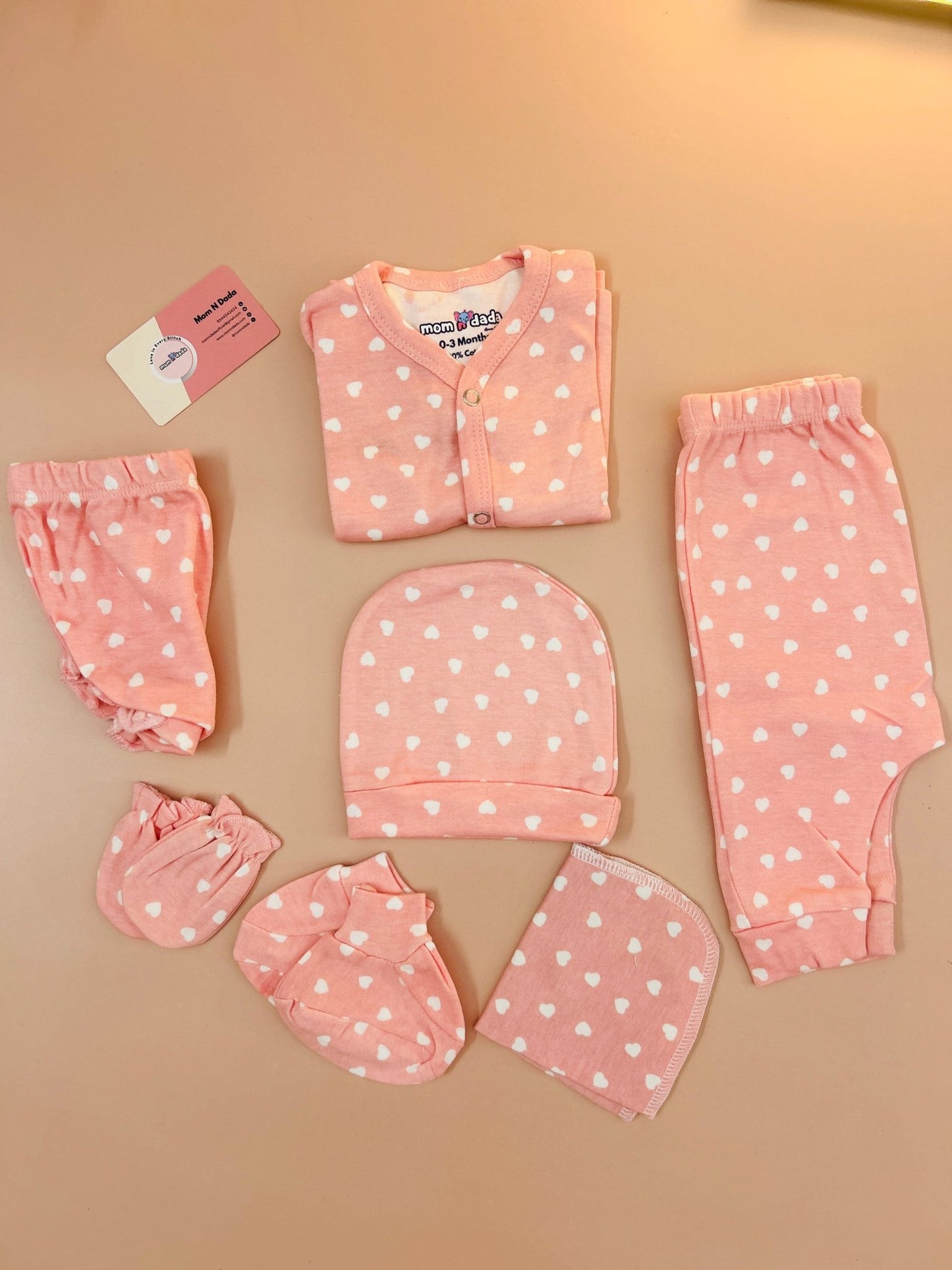 🎁 Baby Shower Heart Matching set– Soft Cotton 7 - items - momndada