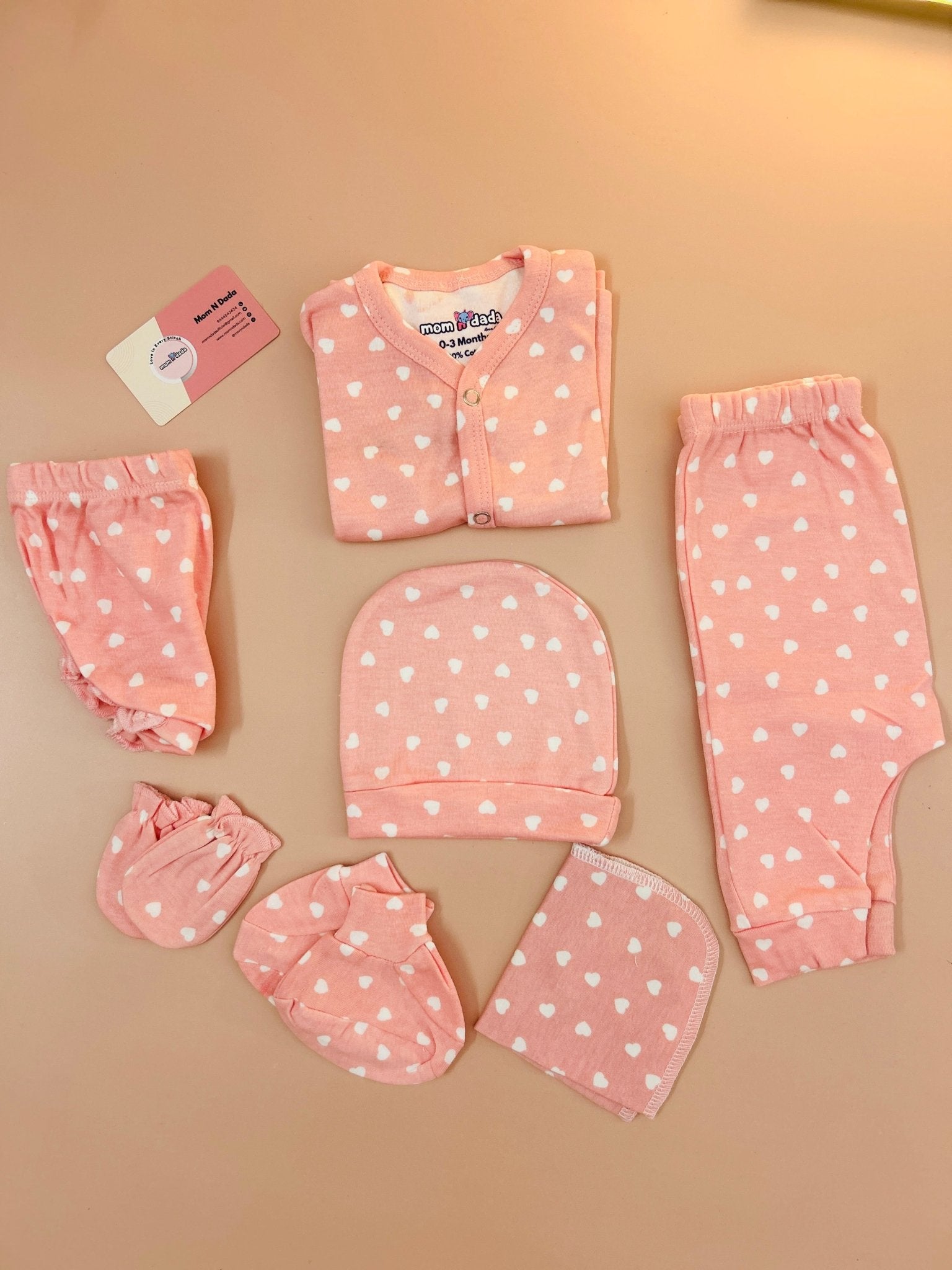 🎁 Baby Shower Heart Matching set– Soft Cotton 7 - items - momndada