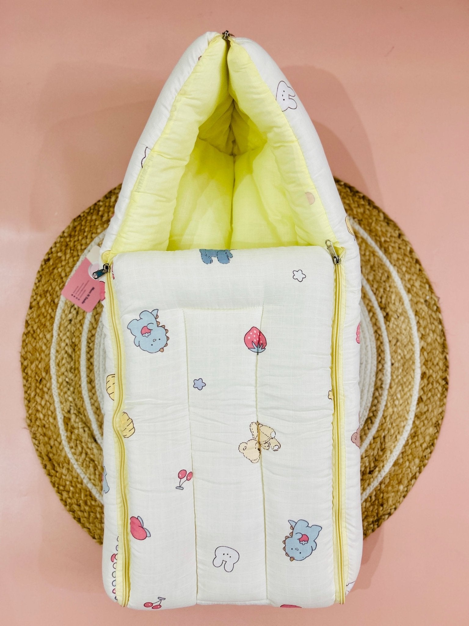 Baby Sleeping Bag & Carry Nest | 0–6 Months | Cherry - momndada