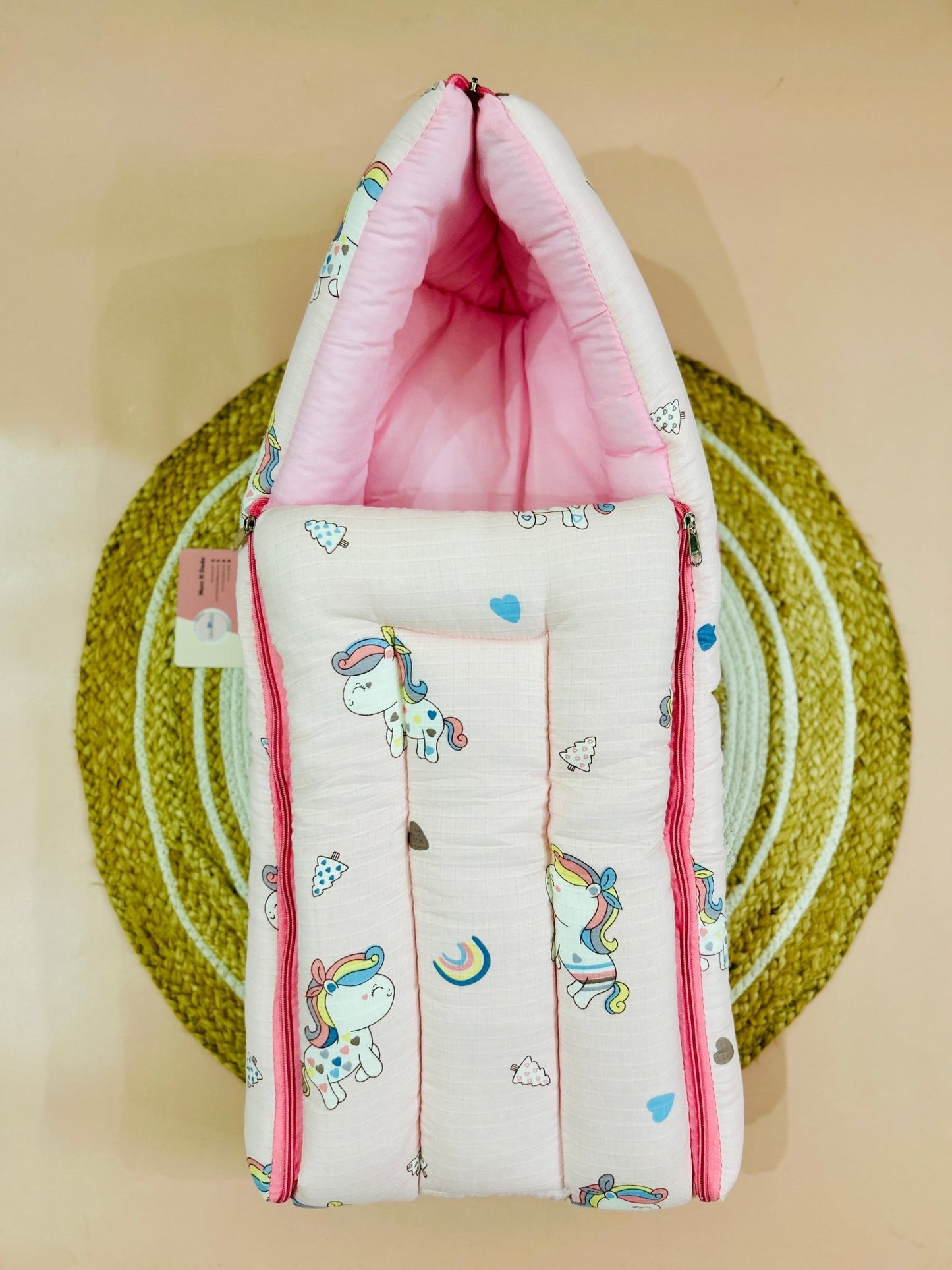 Baby Sleeping Bag & Carry Nest | 0–6 Months | Unicorn - momndada