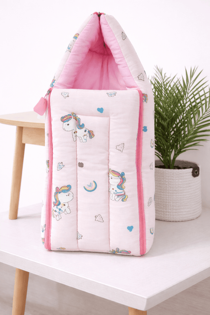 Baby Sleeping Bag & Carry Nest | 0–6 Months | Unicorn - momndada