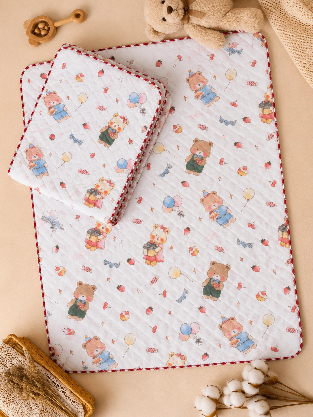 Baby Muslin 2 Layered Blanket – Soft & Breathable (85 x 85 cm) - Bear