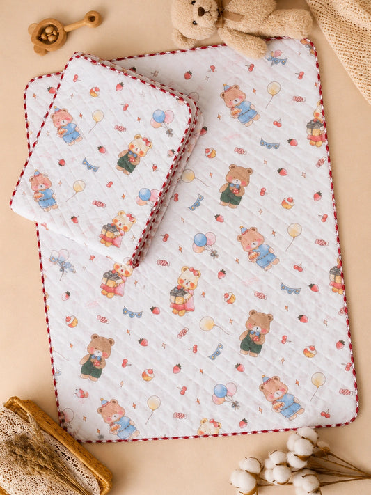 Baby Muslin 2 Layered Blanket – Soft & Breathable (85 x 85 cm) - Bear