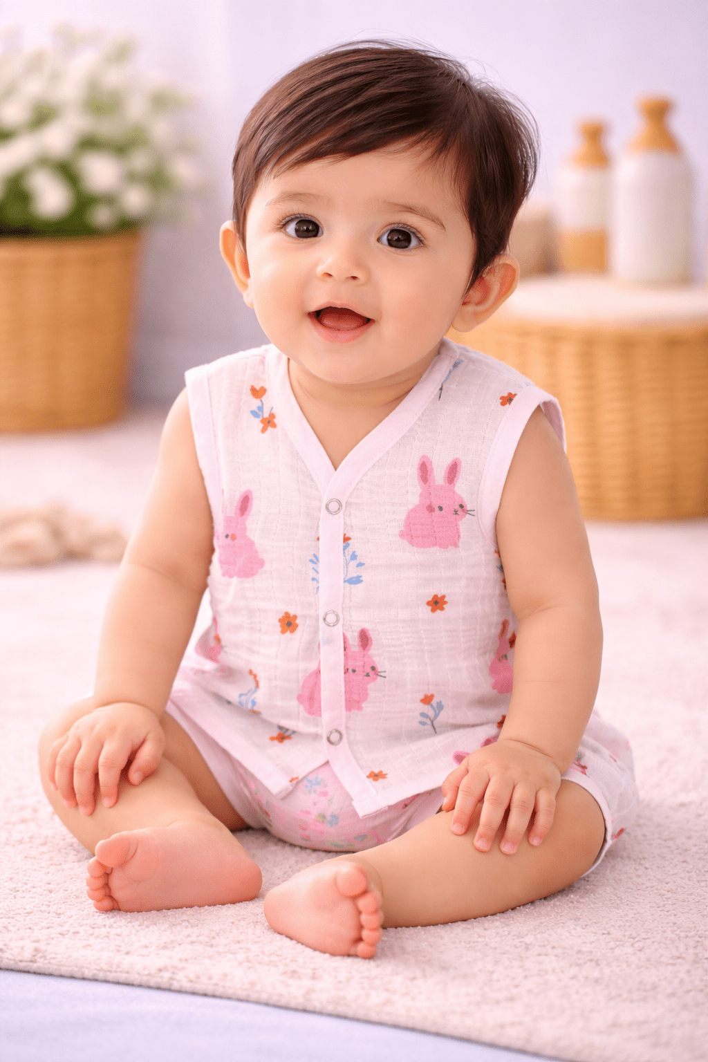 Button Jabla Colour - Rabbit print - momndada