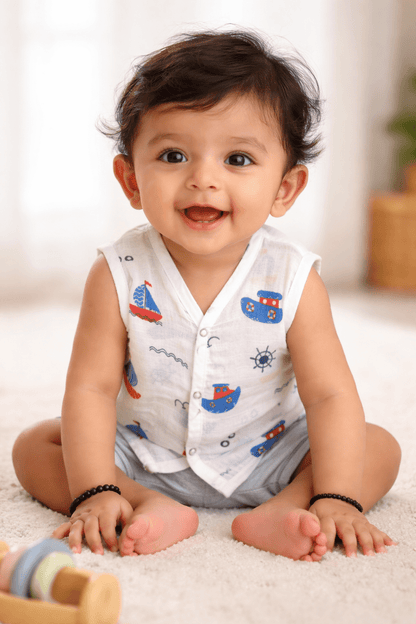 Button Jabla - Ship Print - momndada