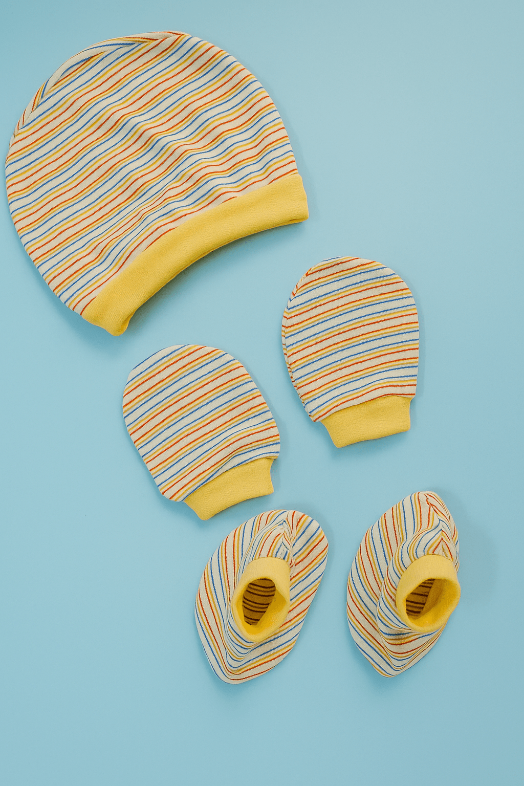 Cap Mitten Booties Cotton Fabric - Zebra Line - momndada