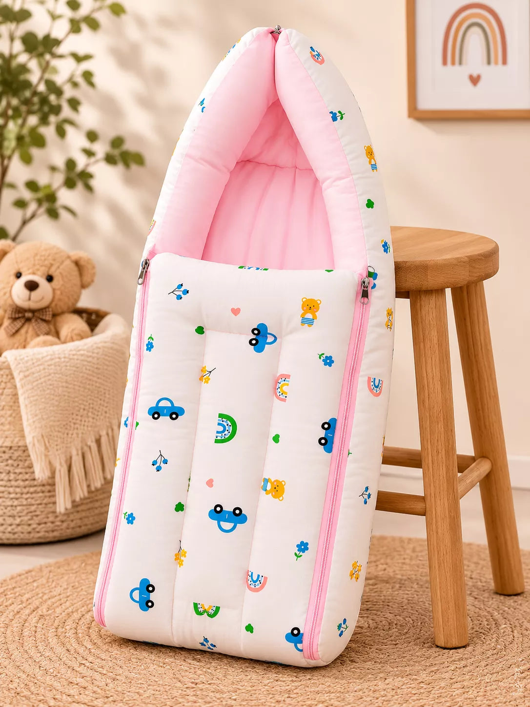 Baby Sleeping Bag & Carry Nest | Car Print
