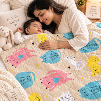 Baby AC Quilt - Cat Print