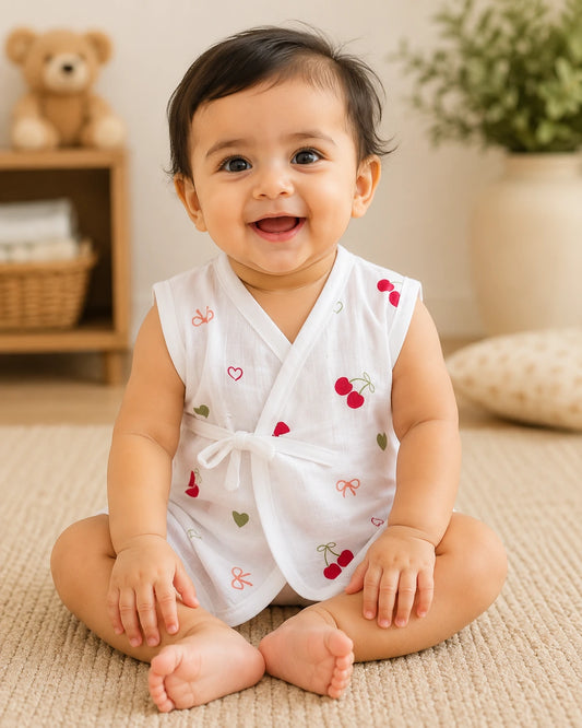 Muslin Kimono-Style Jabla - Cherry Print