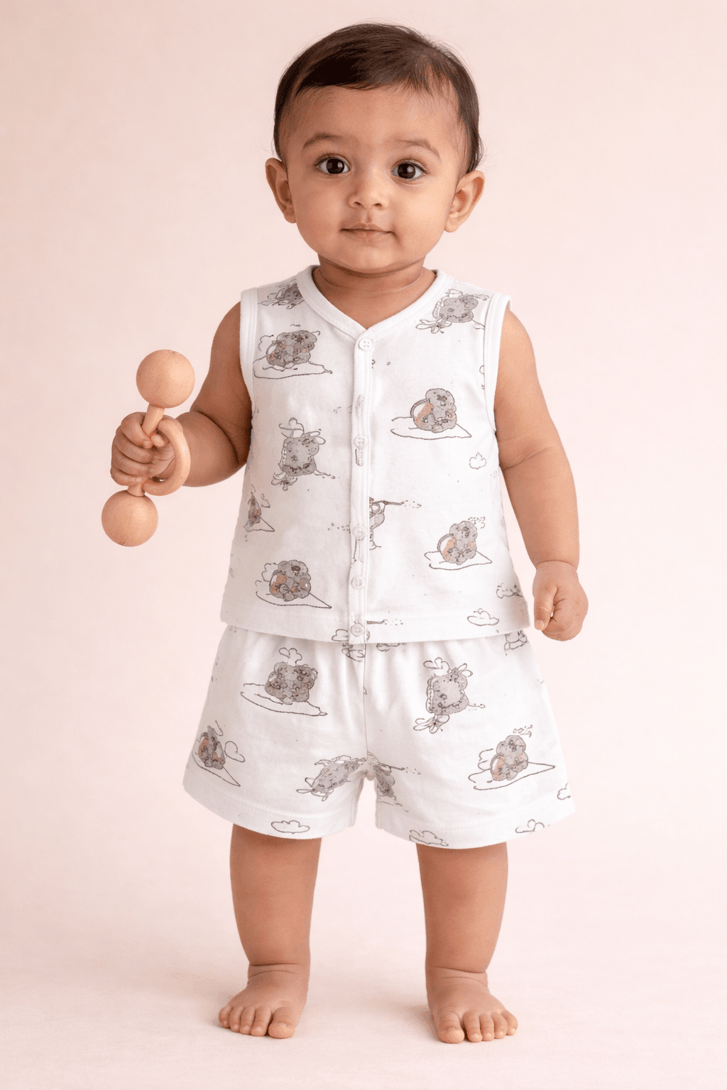 Cotton Baby Co - Ord Set - Elephant Print - momndada
