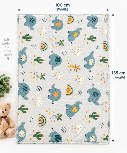 Baby AC Quilt - Elephant  Print