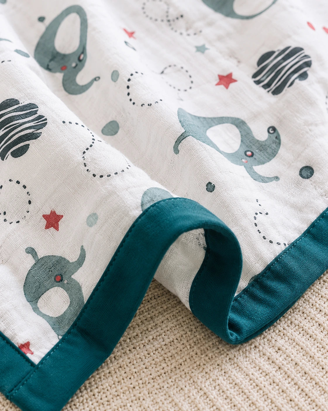 4 Layer Muslin Blanket - Elephant