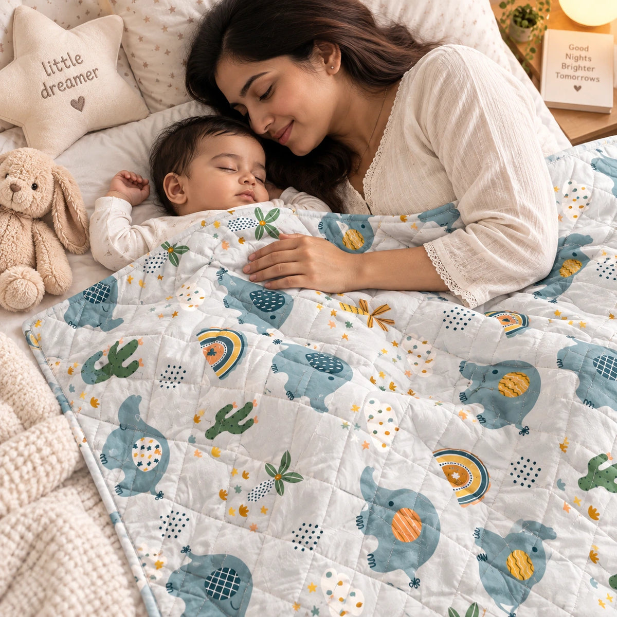 Baby AC Quilt - Elephant  Print
