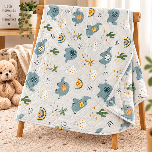 Baby AC Quilt - Elephant  Print