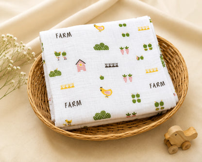 Muslin Swaddle - Farm Print