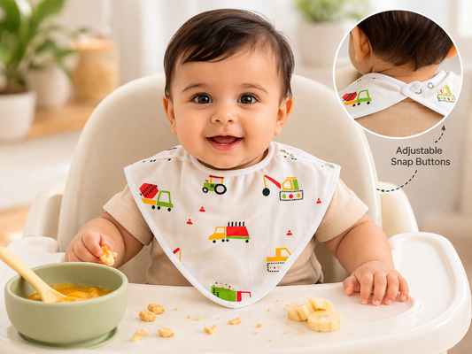 Premium Muslin Bibs - V shape - Pack of 2