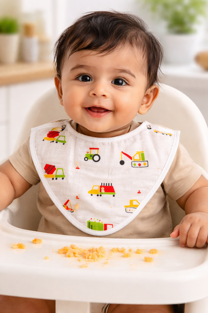 Premium Muslin Bibs V shape - (Assorted prints) - 1 piece