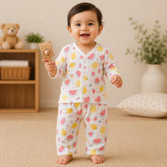 Muslin Night Suit - Fruit Print