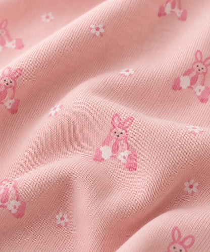 Soft Knitted organic cotton Jumpsuit - Pink Bunny