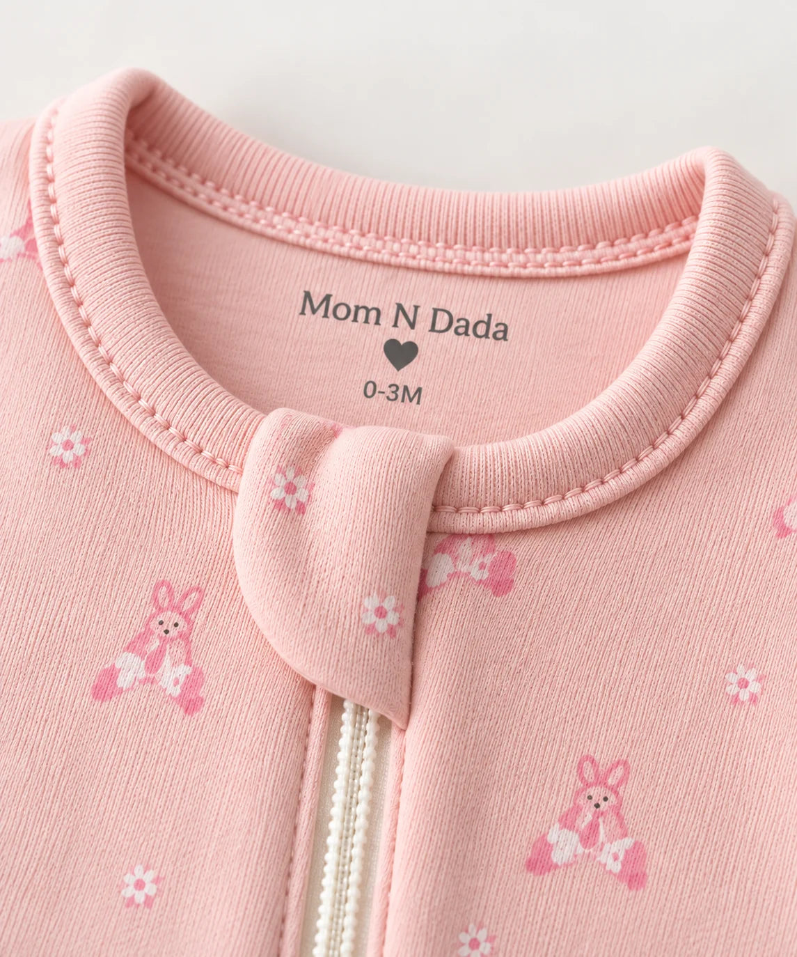 Soft Knitted organic cotton Jumpsuit - Pink Bunny