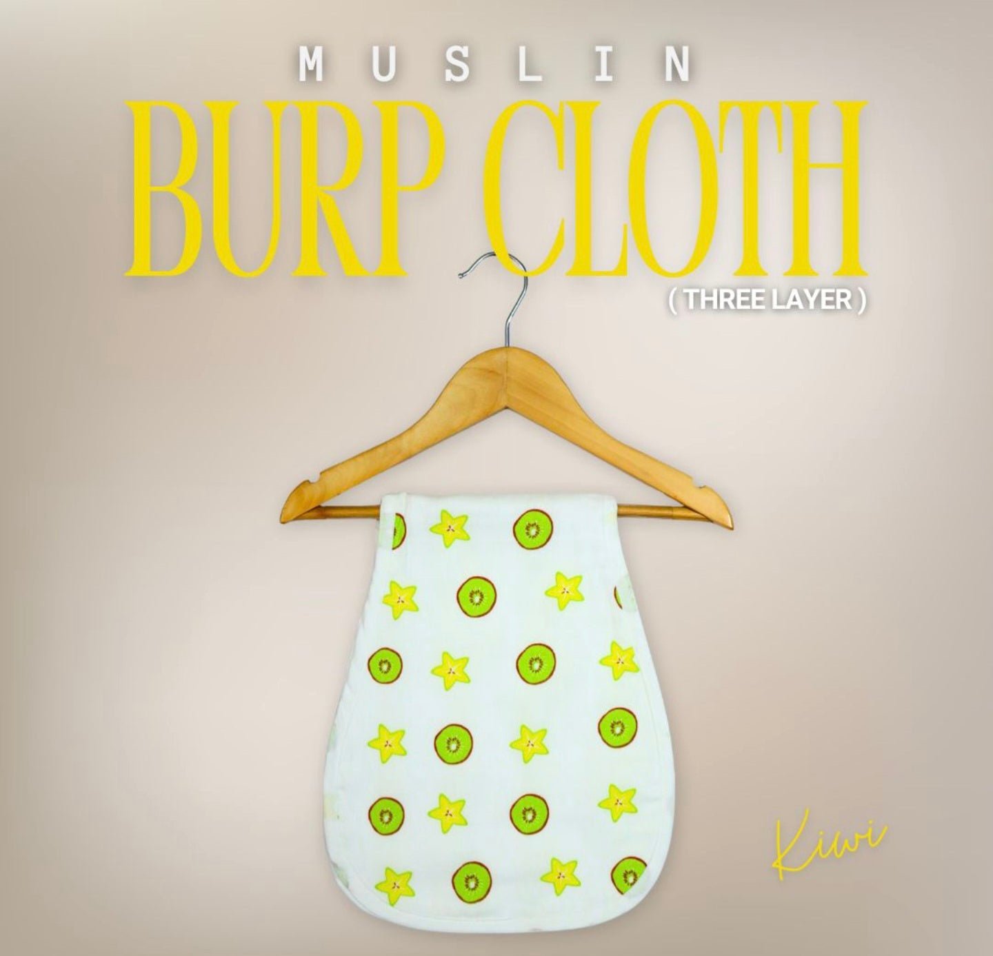 Muslin 2 Layer Burp Cloth - Kiwi Design - momndada