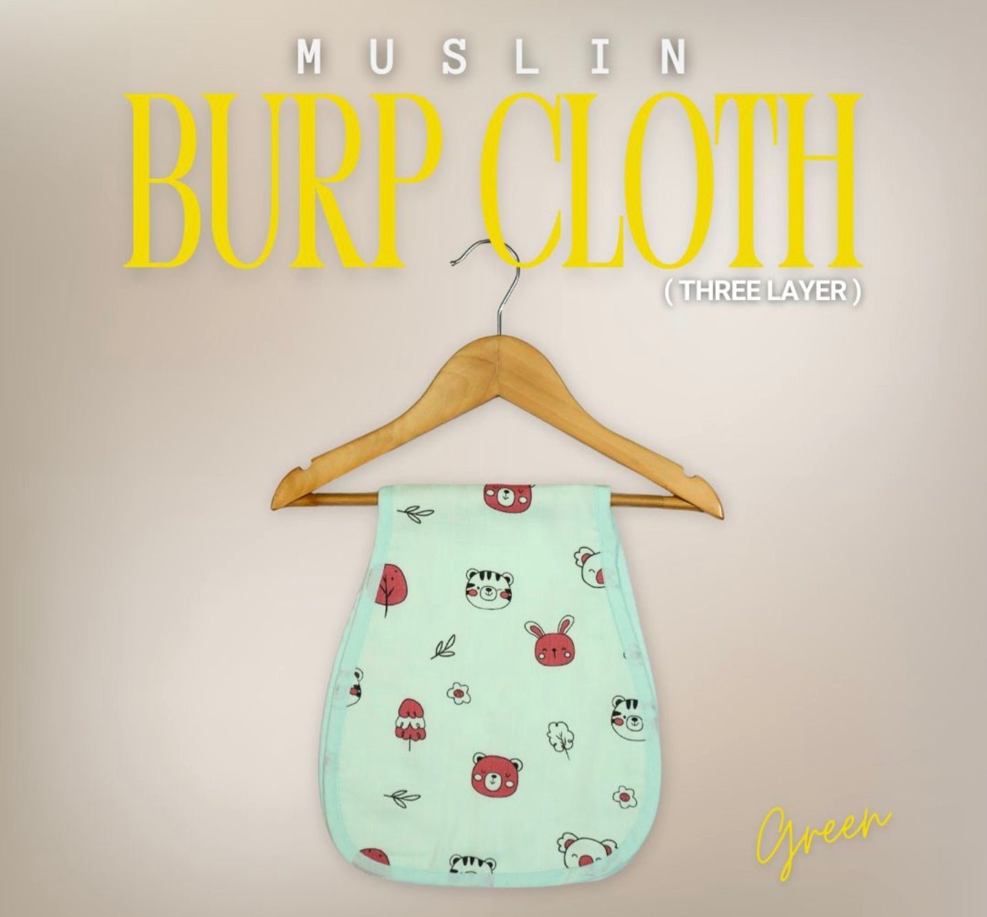 Muslin 2 Layer Burp Cloth - Teddy - momndada