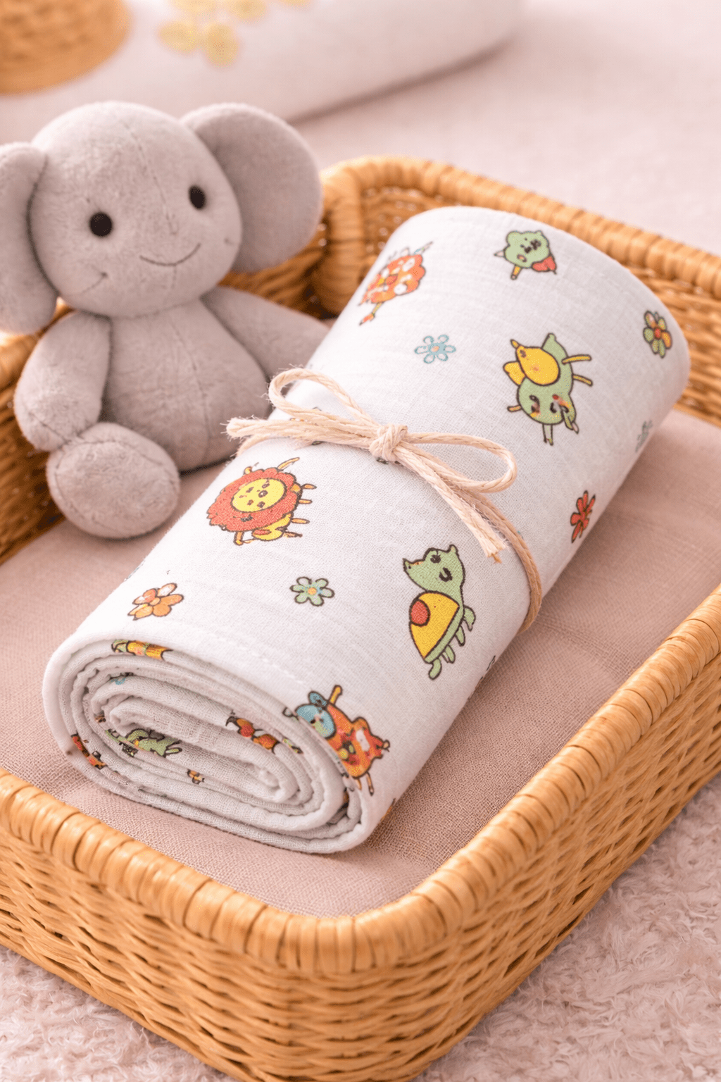 Muslin Bath Towel - Lion Print - momndada