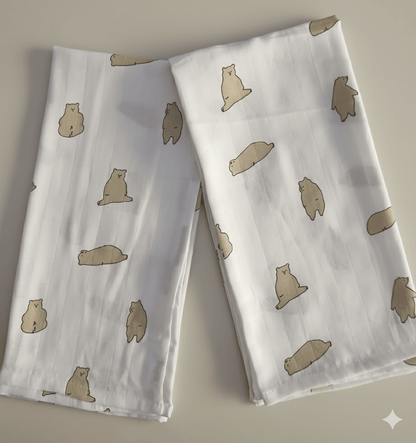 Muslin Bathtowel - Bear Print - momndada
