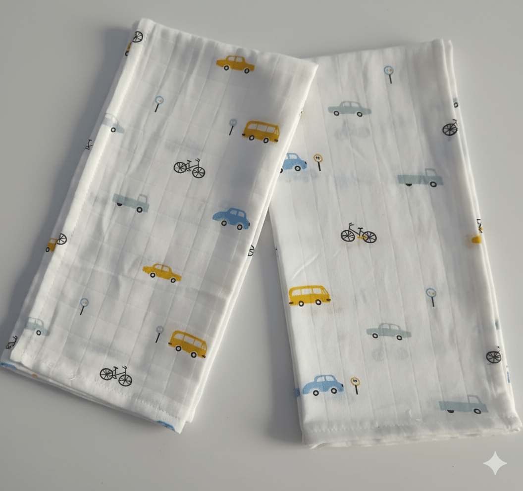 Muslin Bathtowel - Car Print - momndada