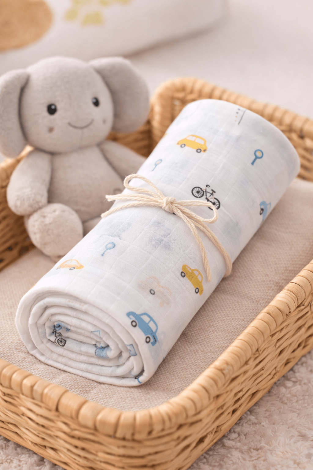 Muslin Bathtowel - Car Print - momndada