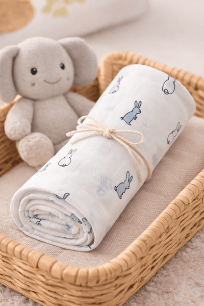 Muslin Bathtowel - Pack of 3 ( Strawberry, Rabbit, Bear) - momndada