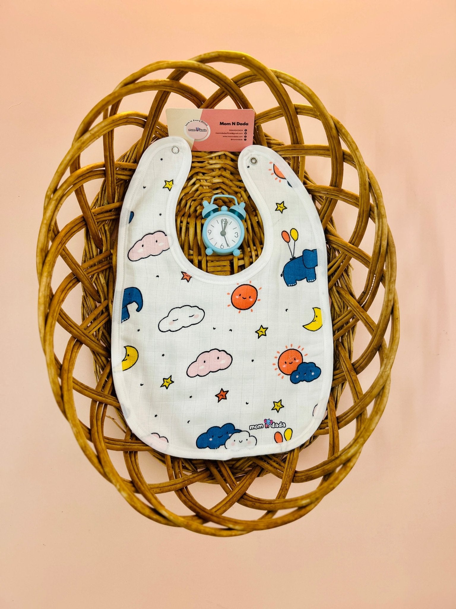 Muslin Bibs - Elephant Design - momndada