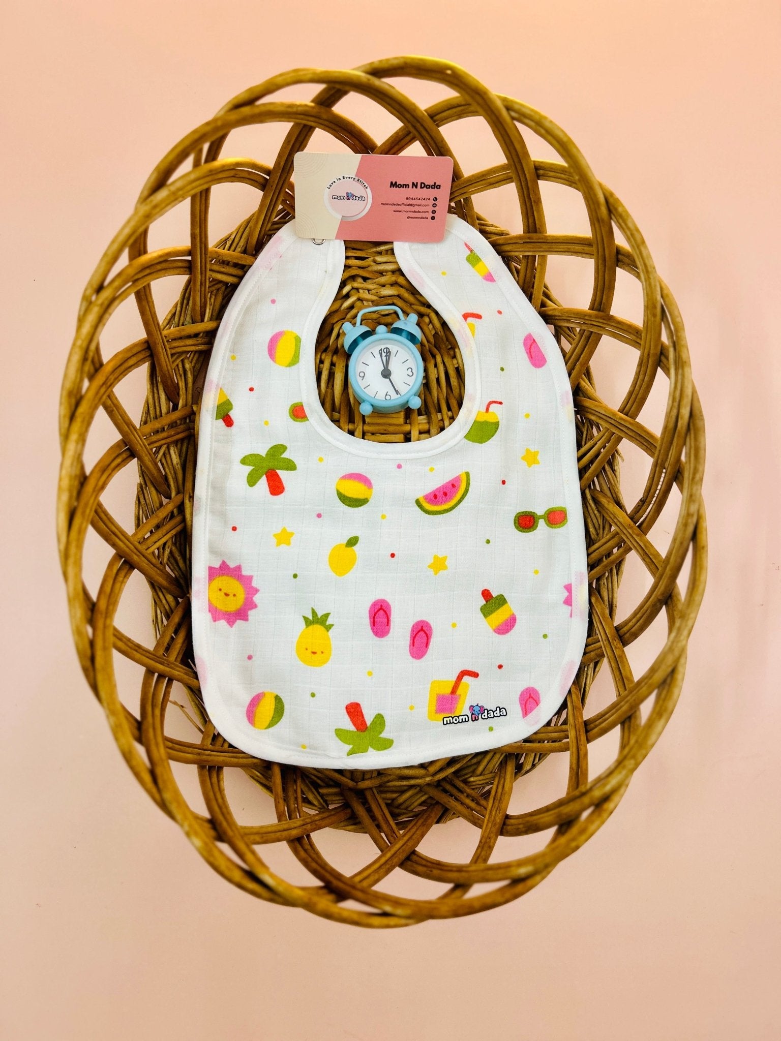 Muslin Bibs - Tender Coconut Design - momndada