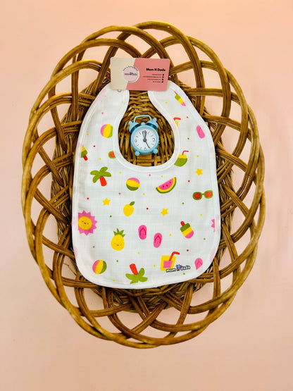 Muslin Bibs - Tender Coconut Design - momndada