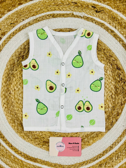 Muslin Button Jabla - Avocado print - momndada