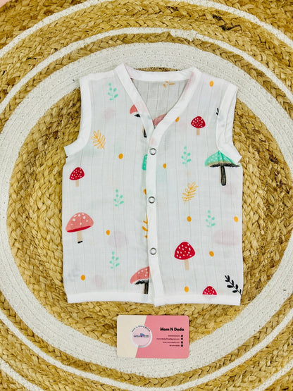 Muslin Button Jabla - Mushroom print - momndada