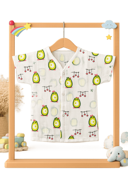 Muslin Half Hand Jabla - Avacado Print - momndada