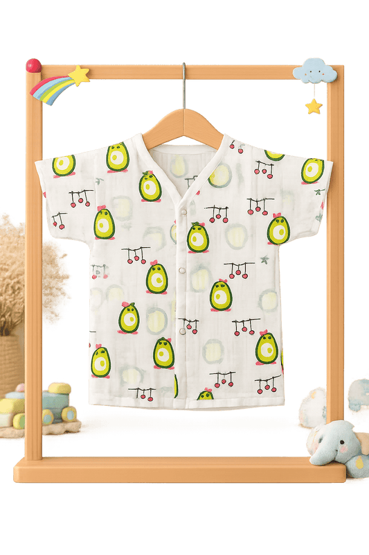 Muslin Half Hand Jabla - Avacado Print - momndada