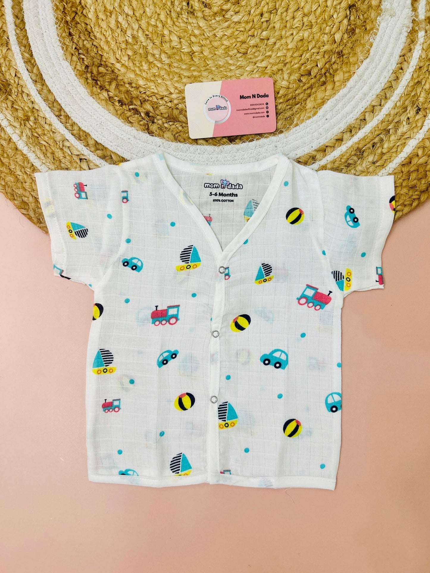 Muslin Half Hand Jabla - Ball Print - momndada