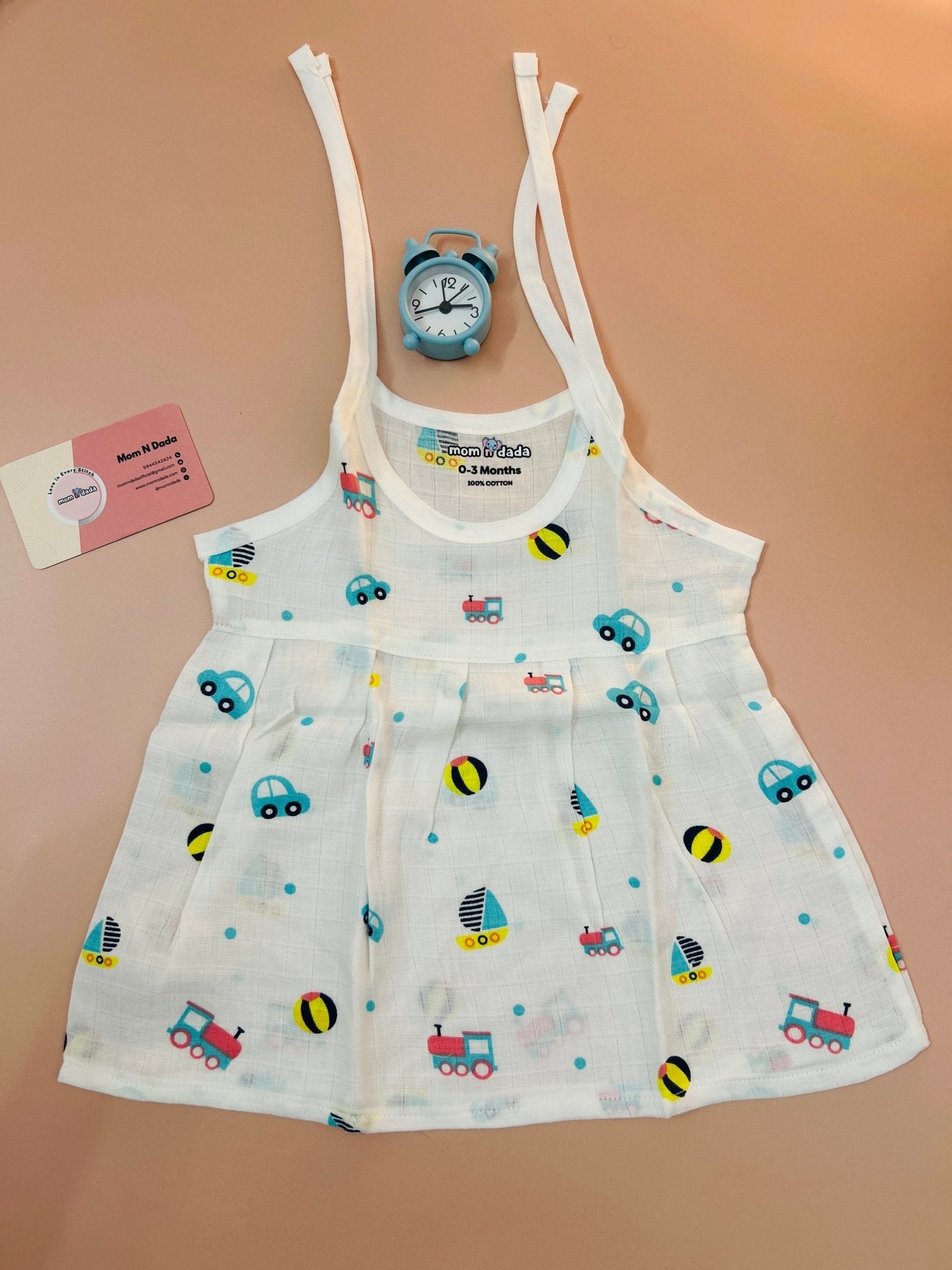 Muslin Knot Frock - Ball Print - momndada