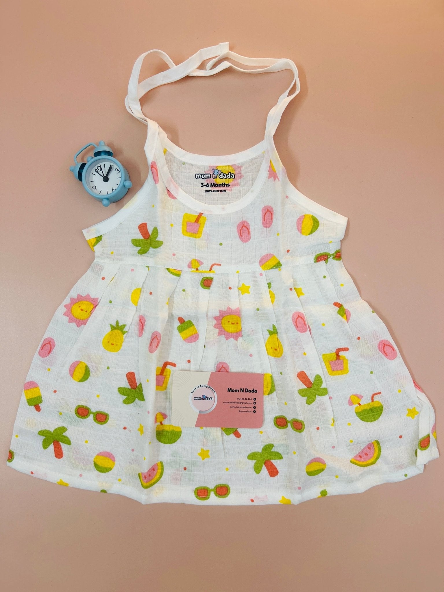 Muslin Knot Frock - Coconut Tree Print - momndada