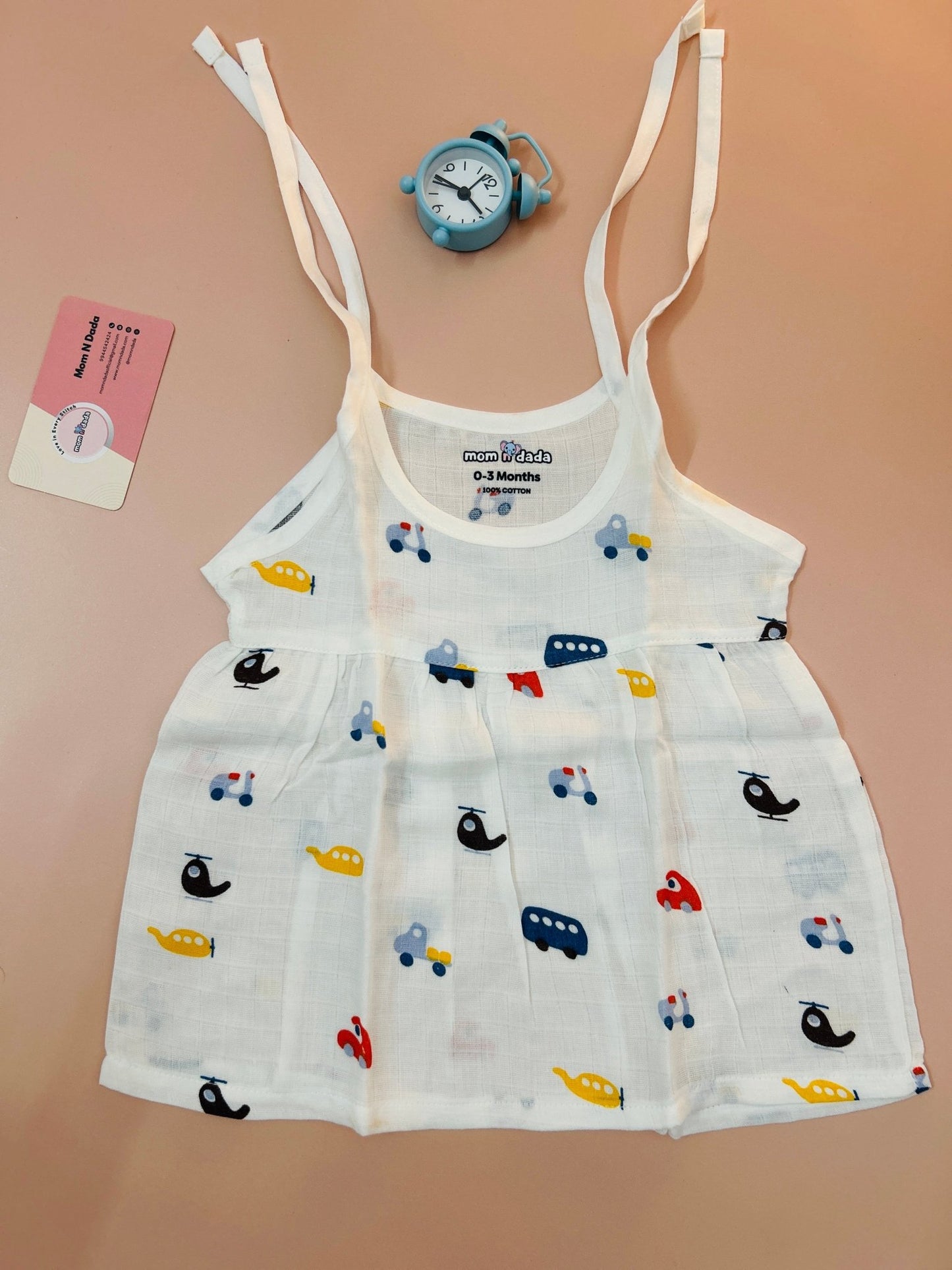 Muslin Knot Frock - Helicopter Print - momndada