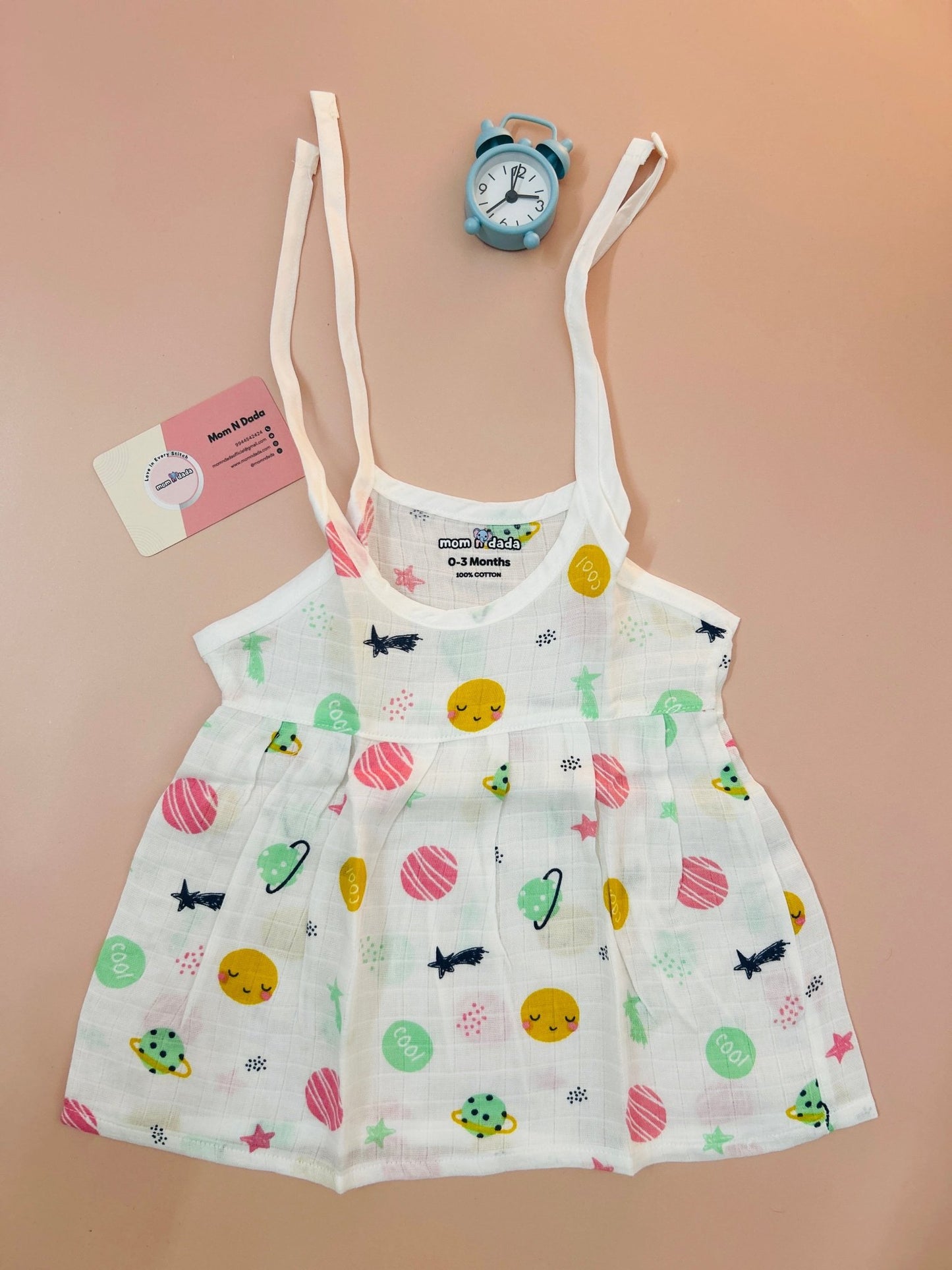 Muslin Knot Frock - Planet Print - momndada