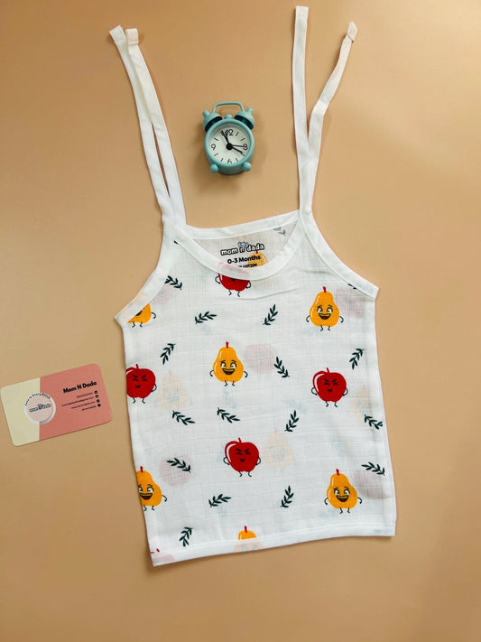 Muslin Knot Jabla - Apple Print - momndada