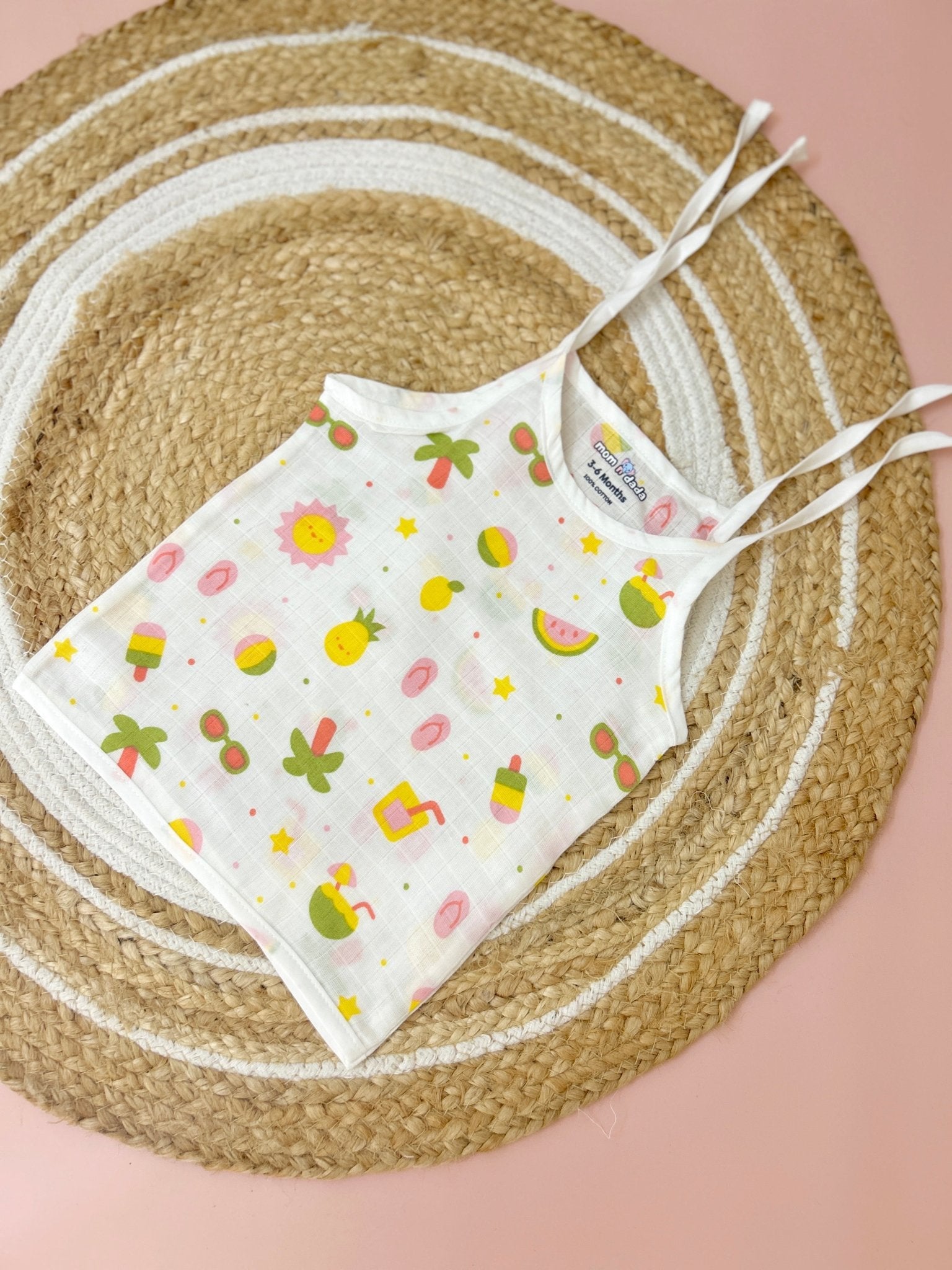 Muslin Knot Jabla - Coconut Tree Print - momndada