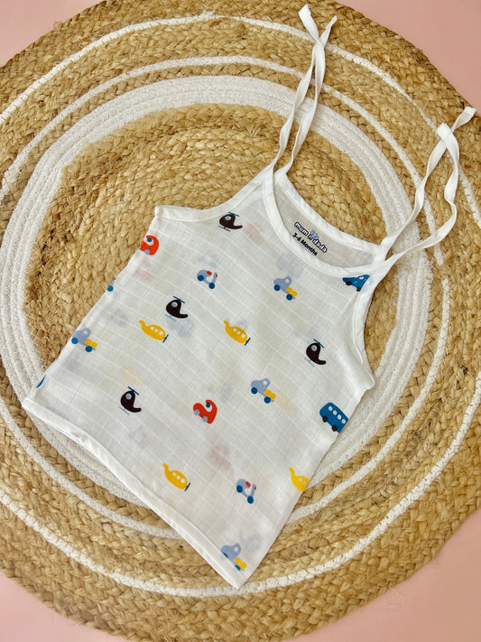 Muslin Knot Jabla - Helicopter Print - momndada